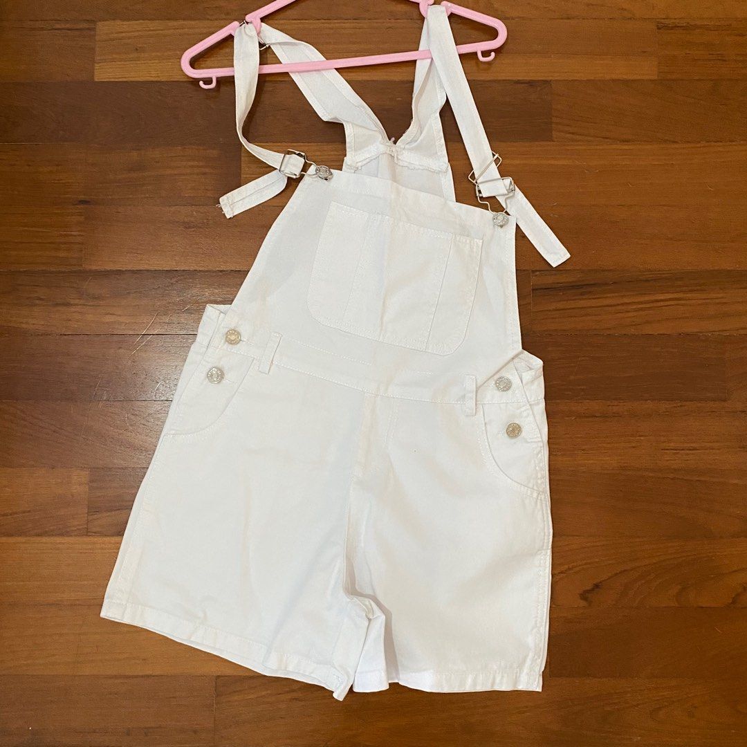 White dungaree clearance shorts