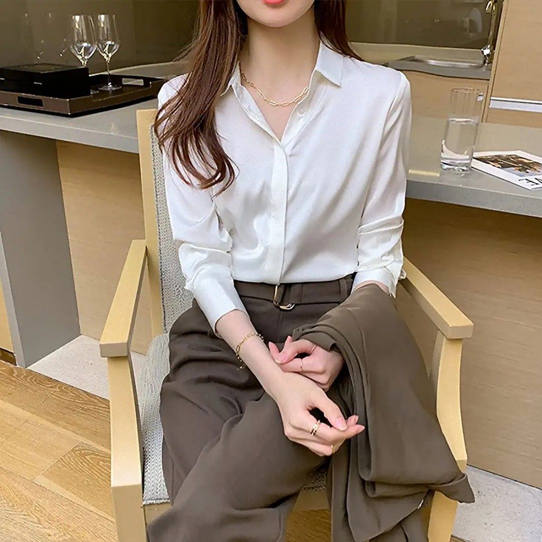 White formal clearance shirt for ladies