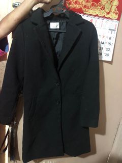 wool trench coat black
