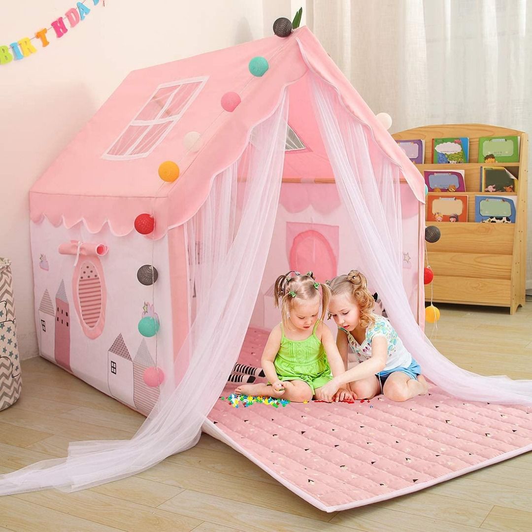 YOIKO Kids Tents Indoor Playhouses Boys 9.9Ft Star String Lights Blue