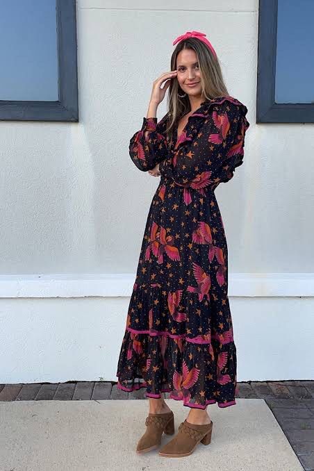 Zara pretty floral Long layered loose maxi dress, Women's Fashion, Dresses  & Sets, Dresses on Carousell