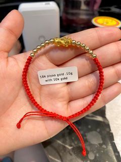 18k piyao gold .10grams with 10k gold beads real gold pawnable
