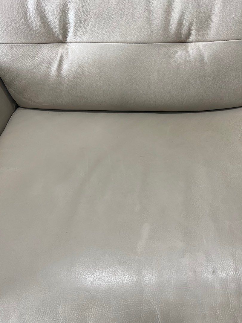 3 seater leather sofa mushroom colour for sale , moving house sale