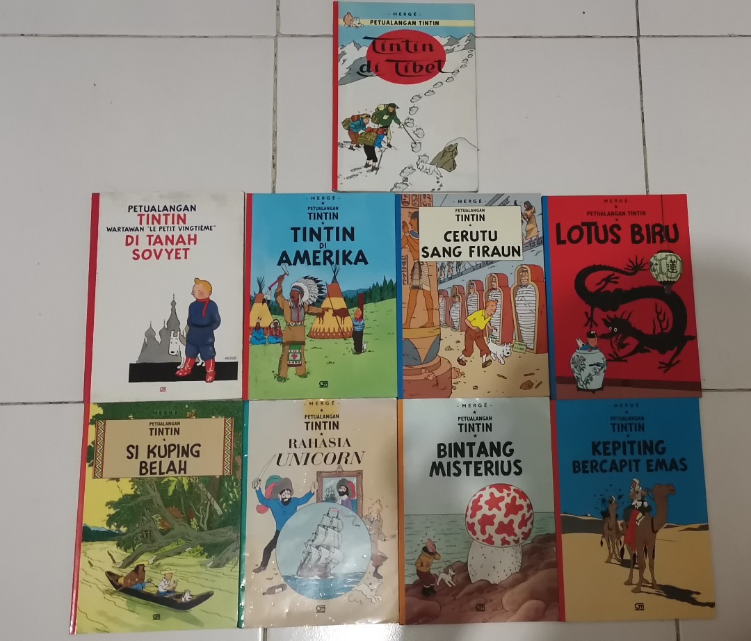 9 Buku Tintin Original Ukuran Kecil Buku And Alat Tulis Komik Dan Manga