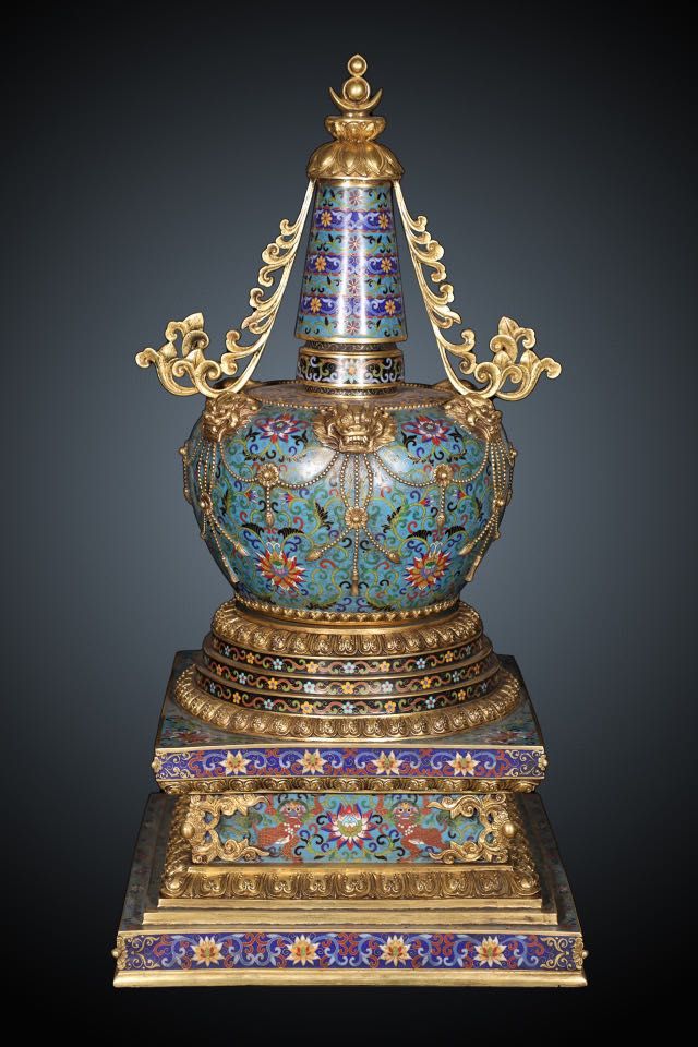 舊藏清代景泰藍琺瑯掐絲舍利佛塔, 興趣及遊戲, 收藏品及紀念品, 古董