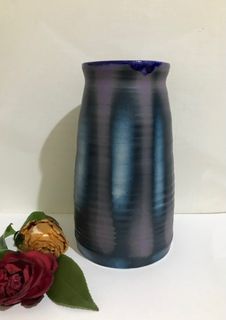 手工陶-  手工藝- 日式花瓶 - 19.5 cm - 口寬 8 cm - 美術生原作- 處理