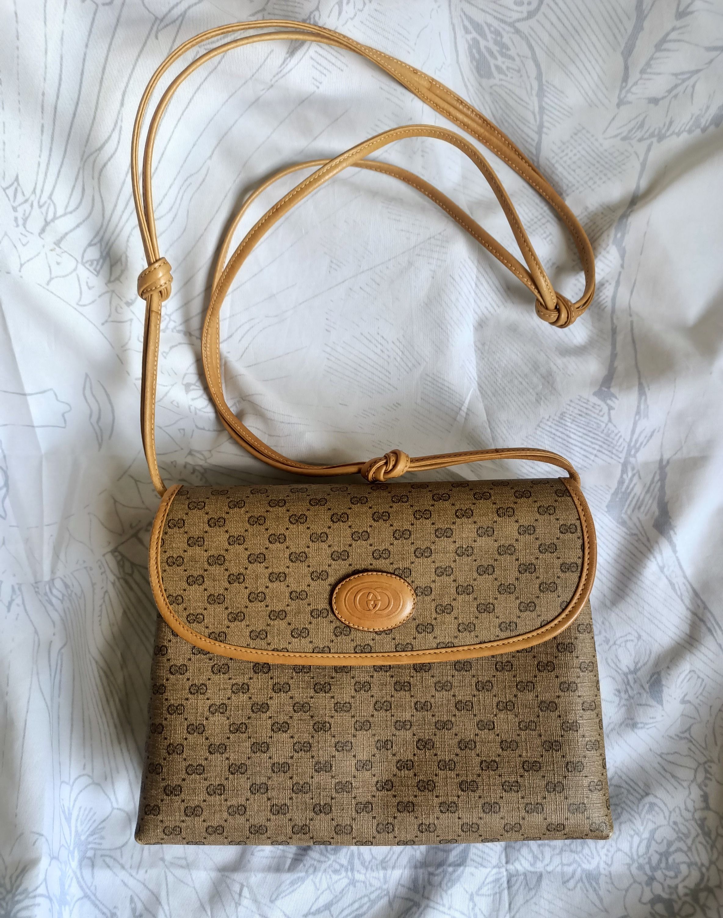 Trades welcome VINTAGE GUCCI pvc brown shoulder bag Luxury