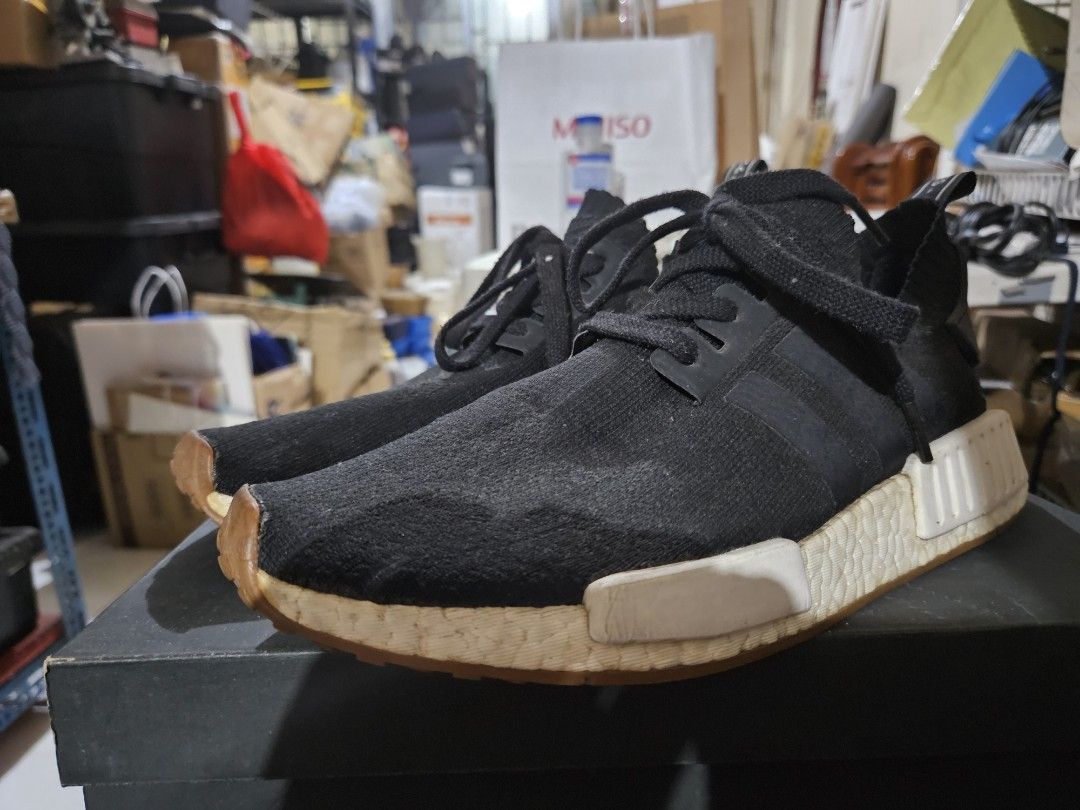 Nmd black gum top on feet