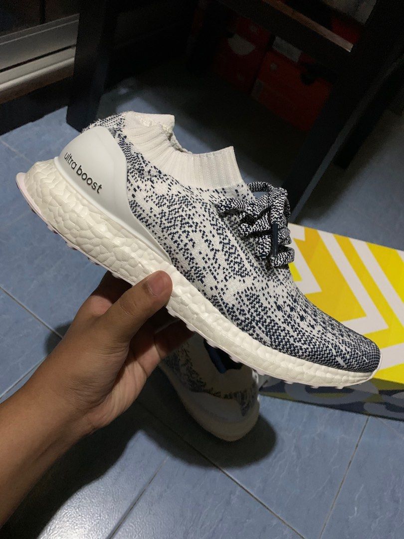 Adidas ultra boost deals uncaged white on feet