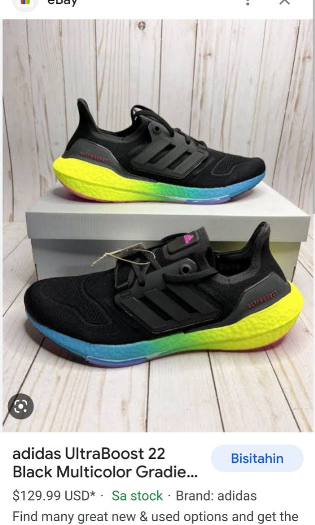 adidas UltraBoost 22 Black Multicolor Gradient Mens Men s Fashion Footwear Sneakers on Carousell