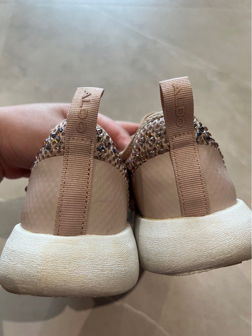 Aldo rose gold sneakers sales