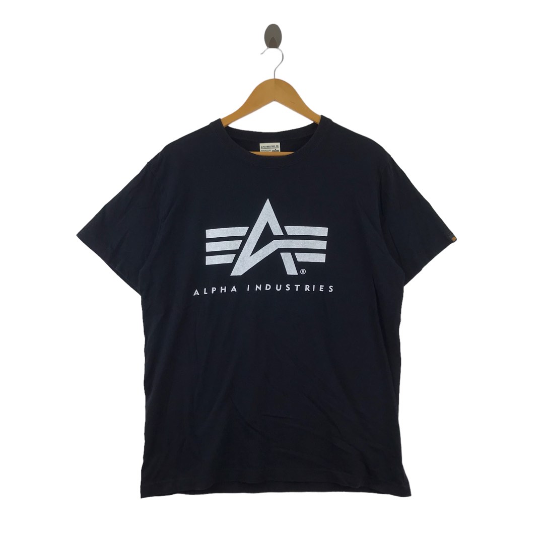 ALPHA INDUSTRIES Logo USA Tshirt, Men's Fashion, Tops & Sets, Tshirts ...