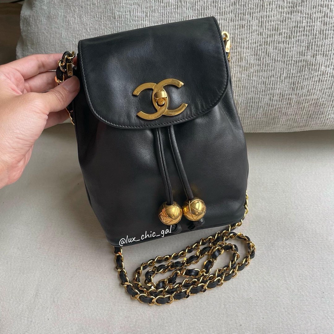**SOLD**AUTHENTIC CHANEL Big CC Mini Flap Bag with Pearl Crush Ball Charm  24k Gold Hardware ❤️, Luxury, Bags & Wallets on Carousell