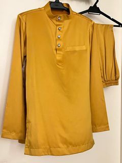 BAJU MELAYU CUSTOM MADE- SIZE S SLIM FIT MUSTARD