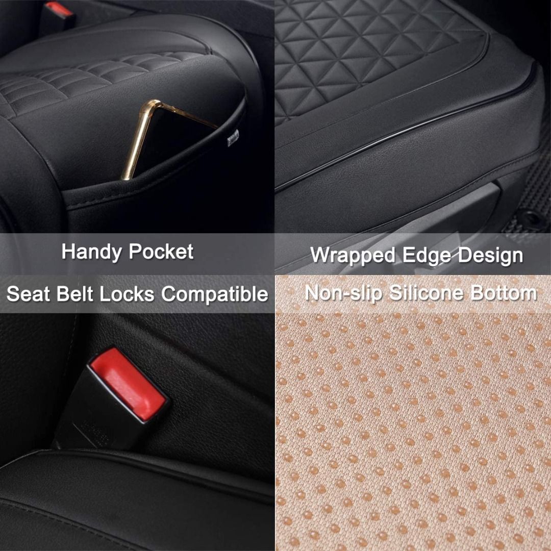 Black Panther Luxury PU Leather Car Seat Cover Protector for Front Seat  Bottom,Compatible with 90% Vehicles (Sedan SUV Pickup Mini Van) Piece, Black (21.26×20.86 Inches), Car Accessories, Accessories on Carousell