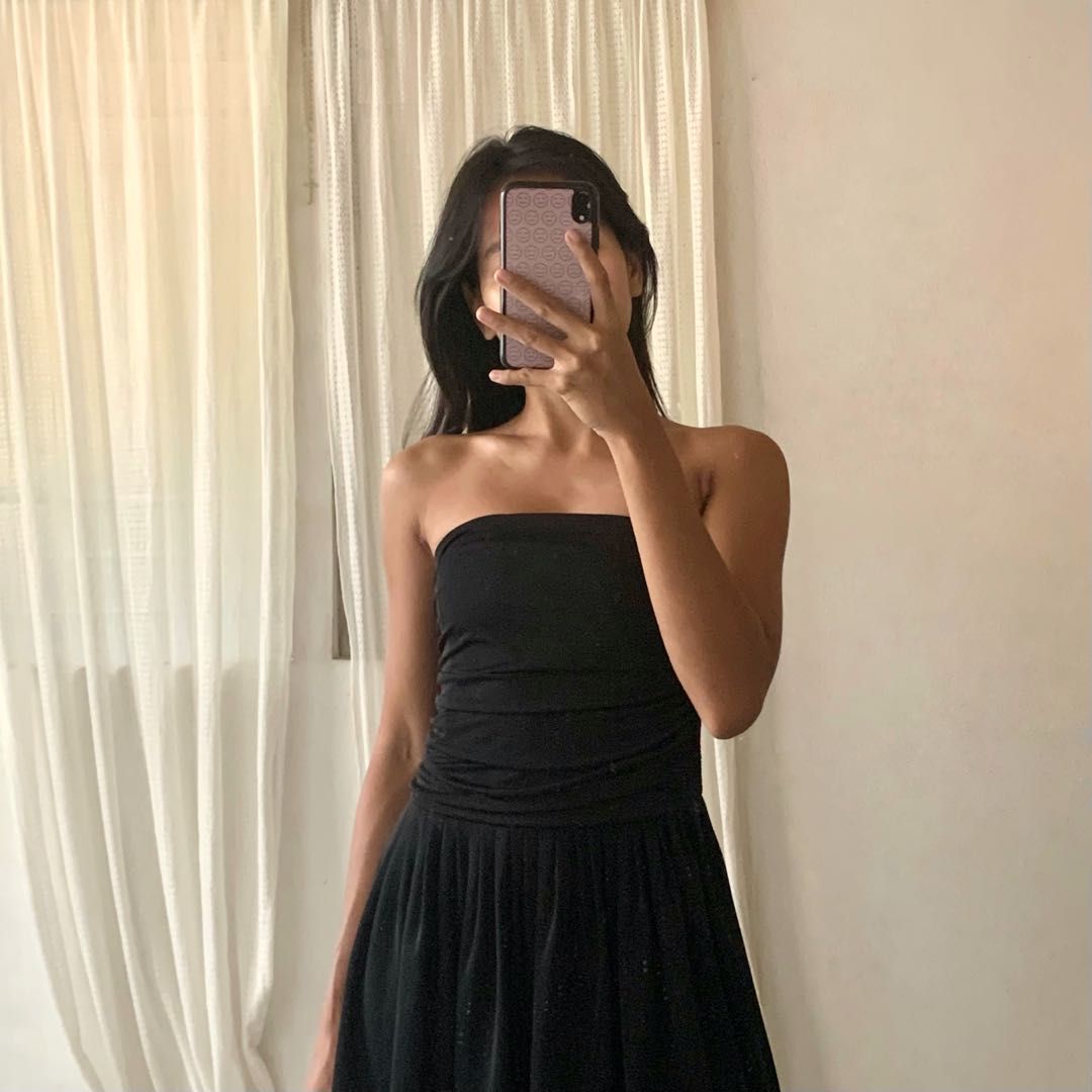 Tube Mini Dress - Black - Pomelo Fashion