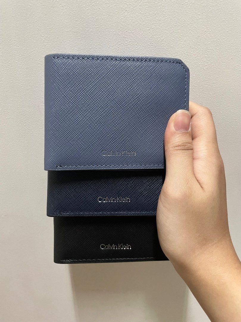 Calvin Klein Saffiano Leather Slim Bifold Wallet for Men