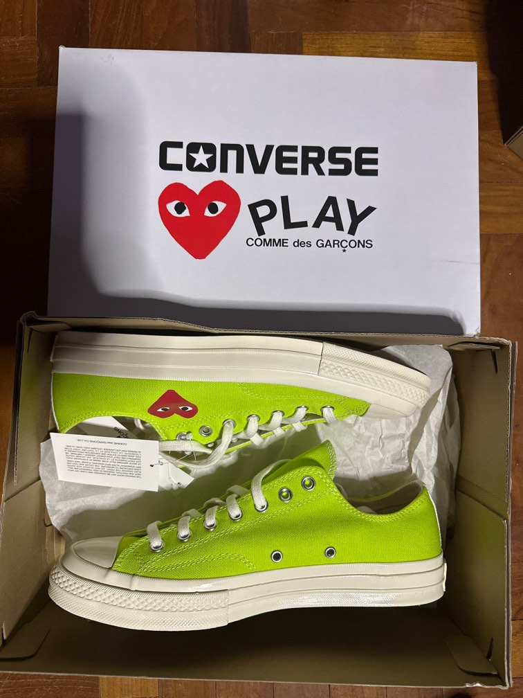 CDG Converse Ox Chuck 70 Lime Green, Men's Fashion, Footwear, Sneakers ...