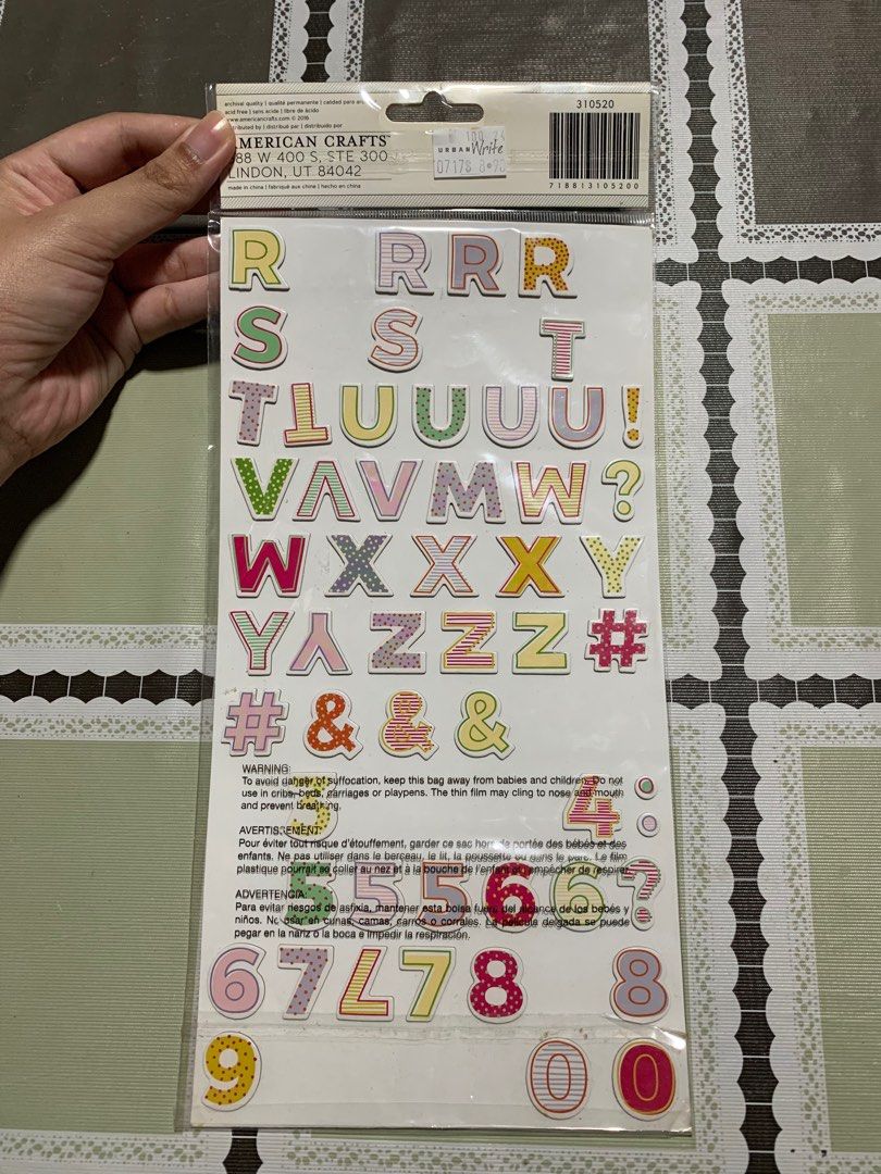 Chipboard letter stickers, Hobbies & Toys, Stationery & Craft, Craft