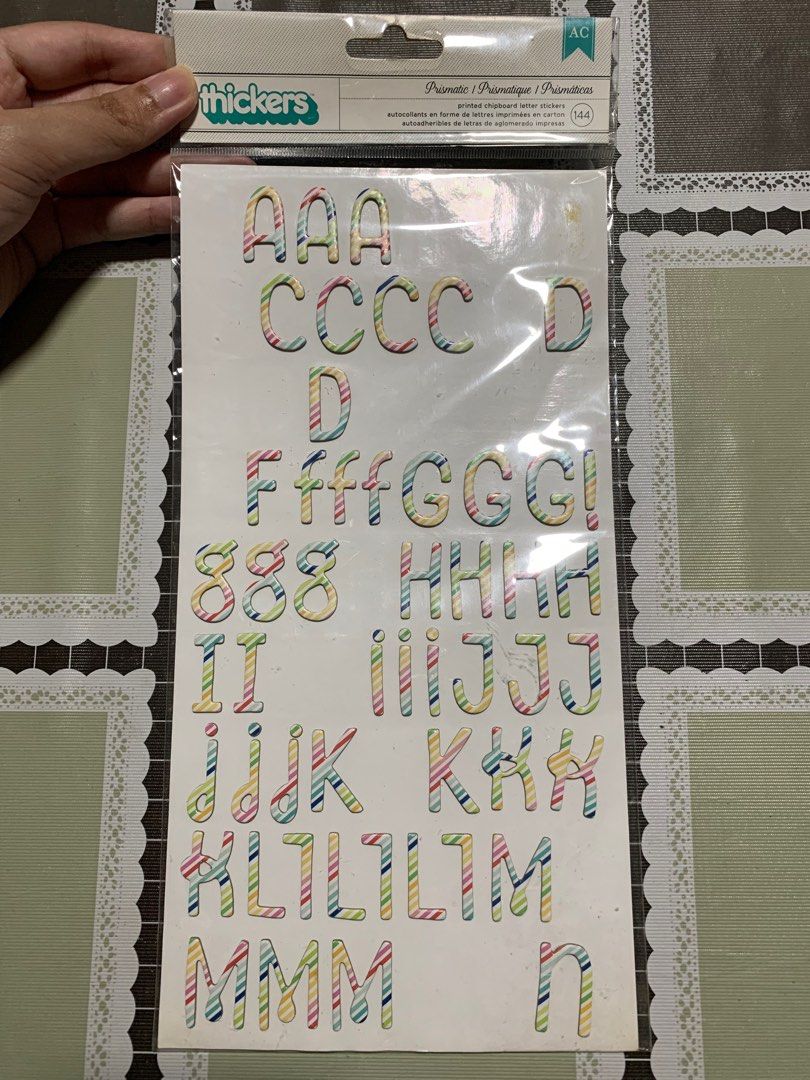 Chipboard letter stickers, Hobbies & Toys, Stationery & Craft, Craft