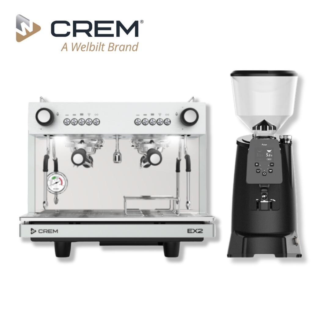 CREM 2 Group Espresso Machine and Grinder, Commericial Cafe Machine and