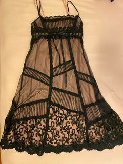 Elegant black sheer lace cocktail dress
