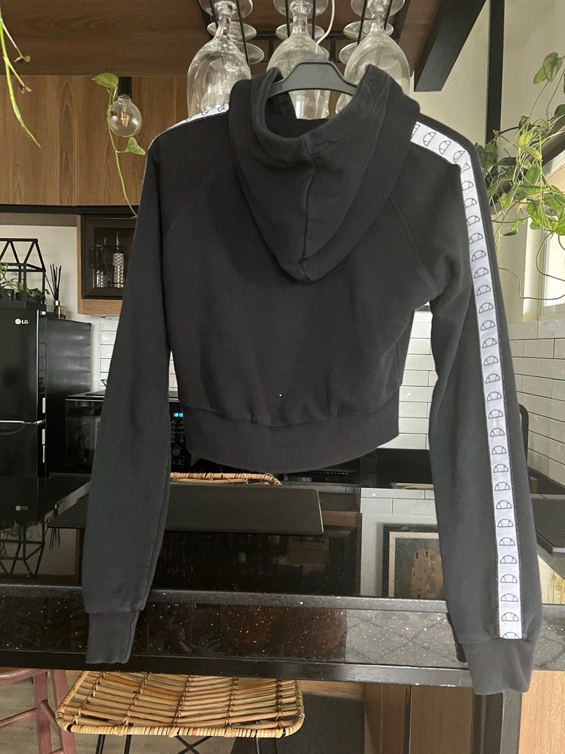 Ellesse semi cropped hoodie with side tape detail Women s Fashion