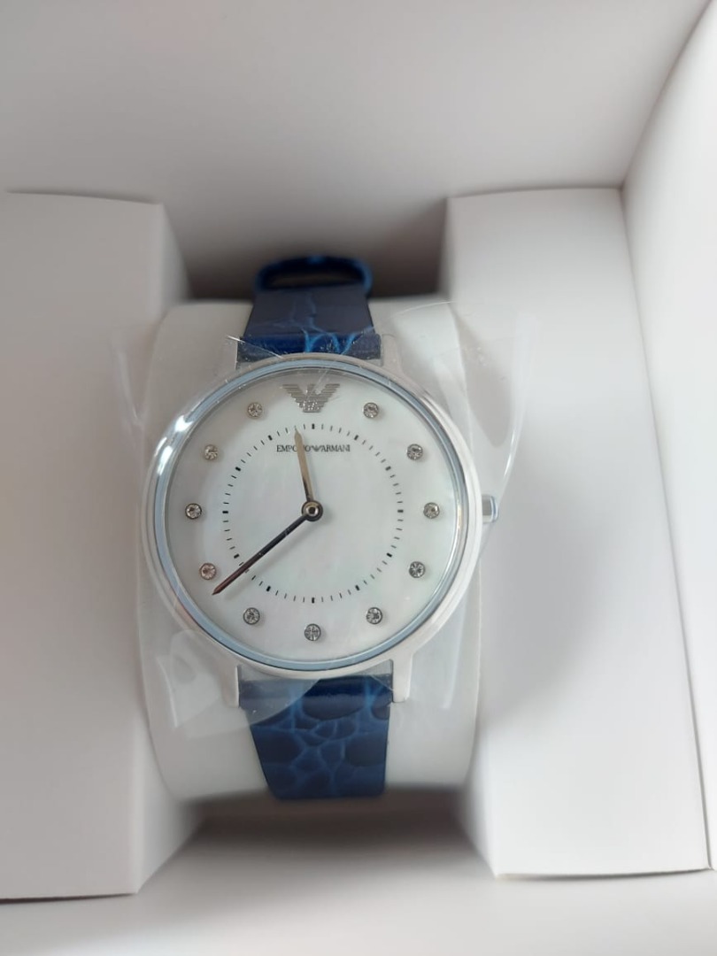 Emporio Armani Women Blue Leather Watch AR11095 Women s