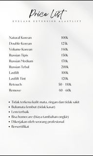 Eyelash extensions dan lashlift