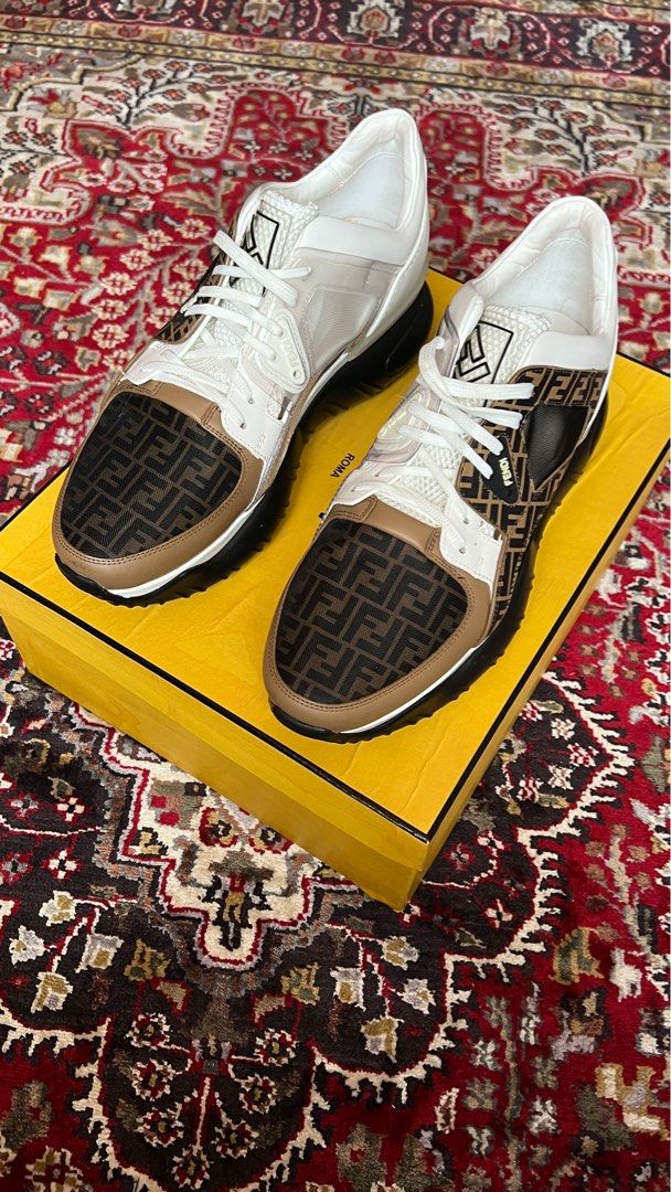 Authentic Fendi FF Men Sneakers White size 8 Men s Fashion