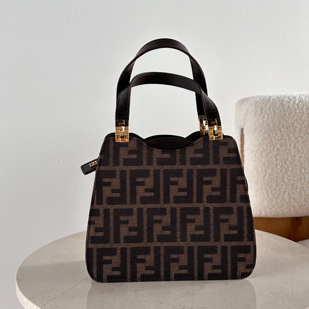 Fendi Vintage Zucca Mini Top Handle Bag Luxury Bags Wallets on
