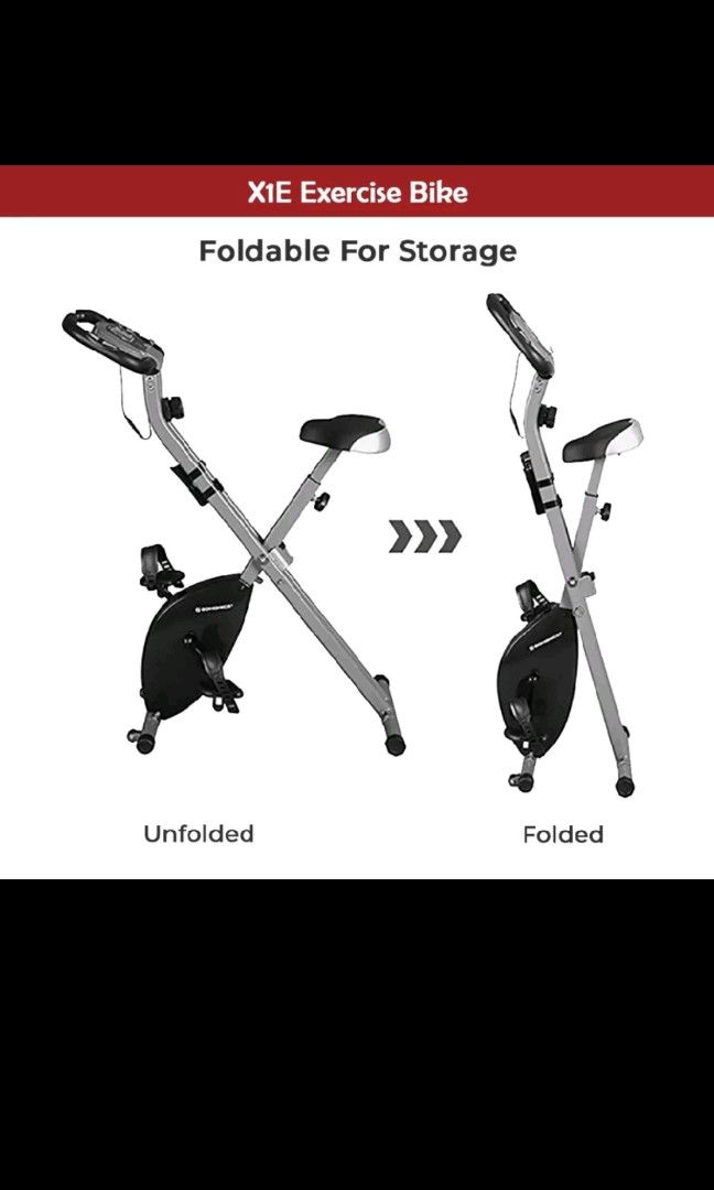 Foldable Exercise Bike, Sports Equipment, Exercise & Fitness, Cardio