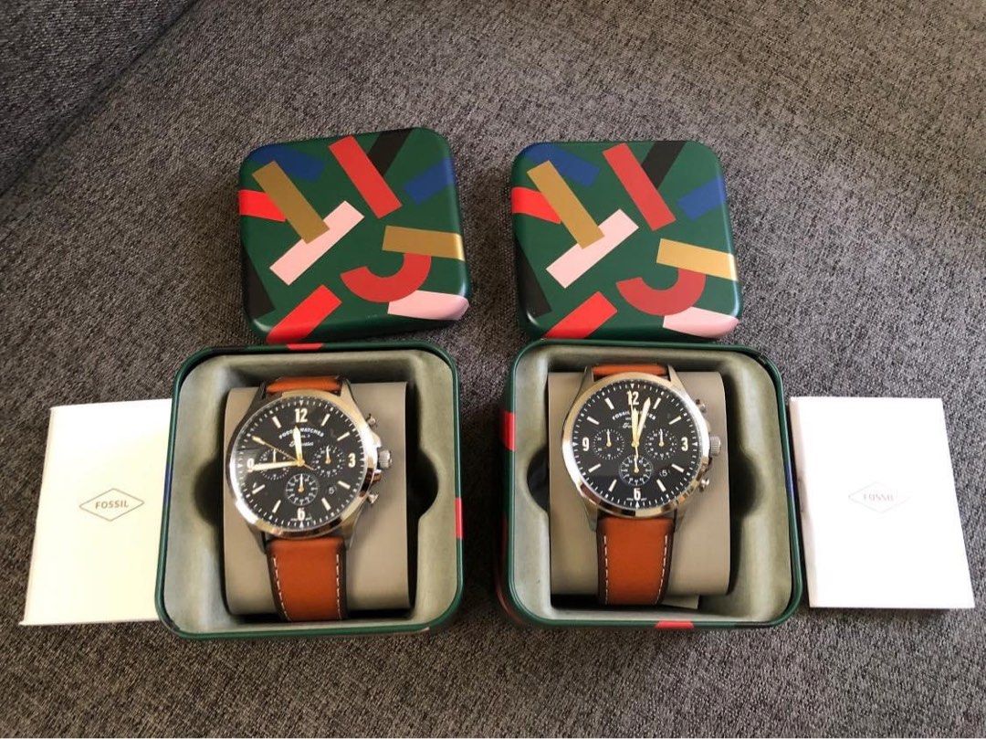 Fossil Forrester Chronograph Luggage Leather Strap FS5607