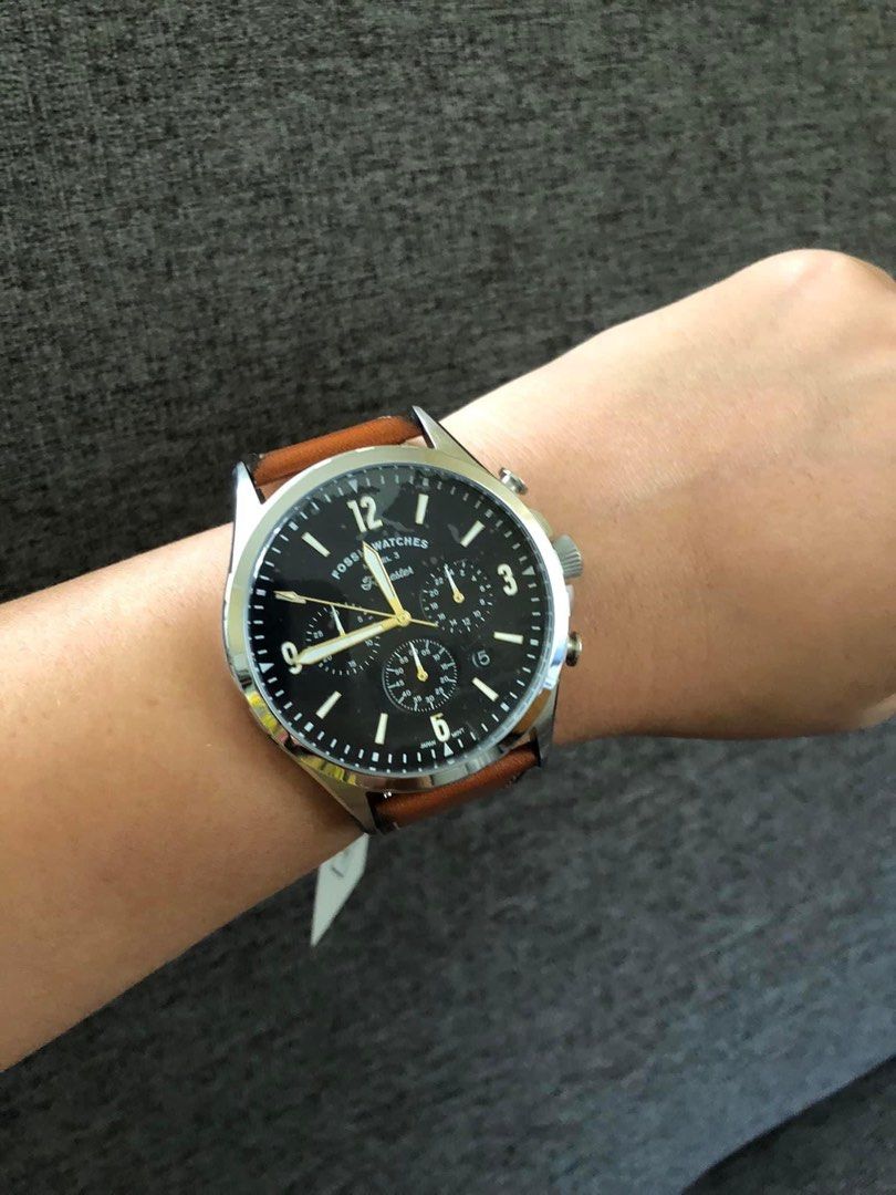 Fossil Forrester Chronograph Luggage Leather Strap FS5607
