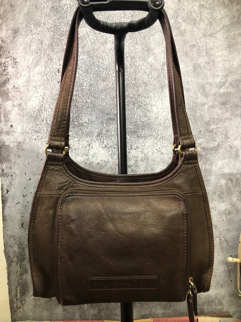 FOSSIL BROWN LEATHER Handbag 75082 $18.00 - PicClick
