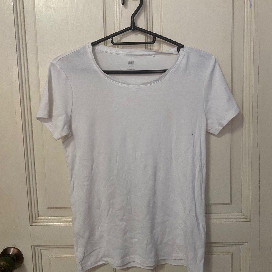 UNIQLO AIRism cotton shirt size L, Women's Fashion, Tops, Shirts on  Carousell