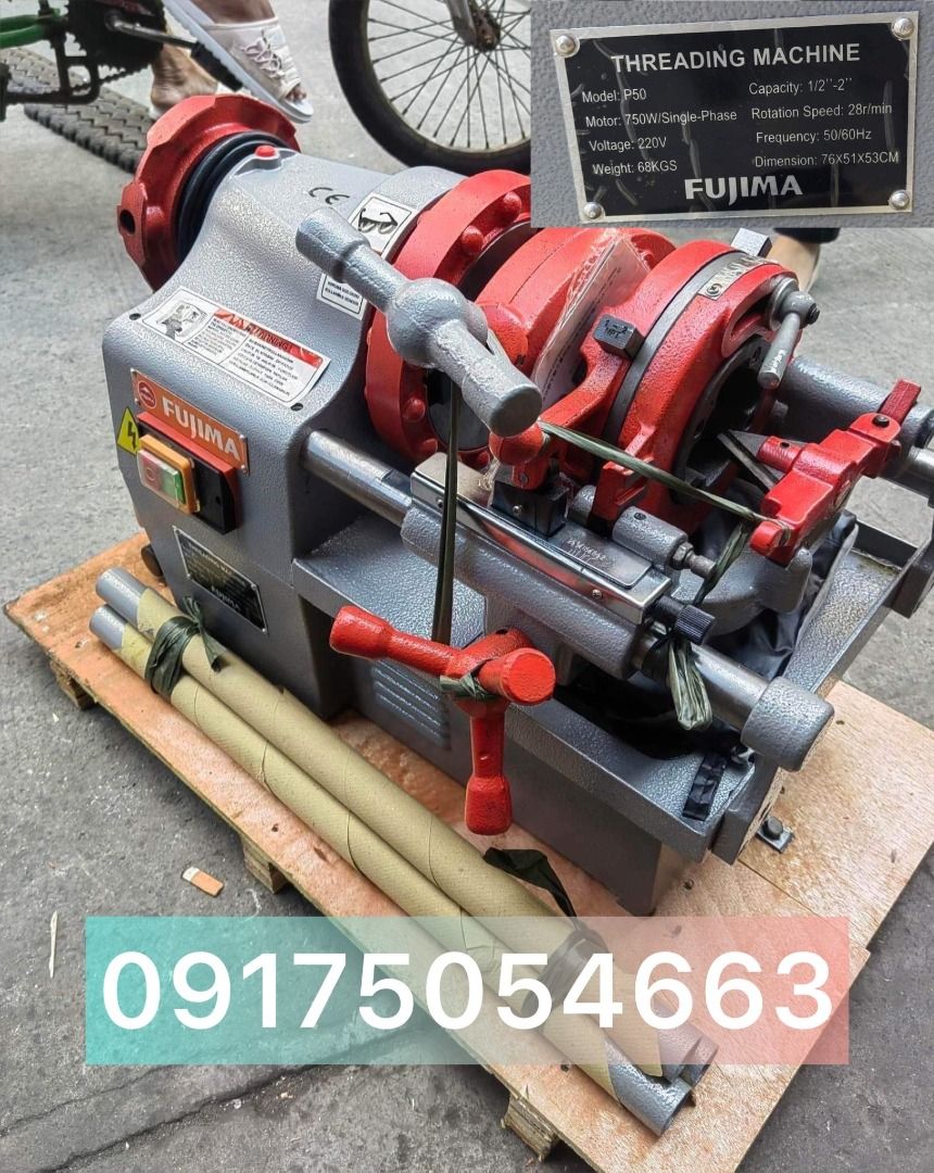 Fujima Threading Machine (Category: Construction Tools & Equipment) located in Caloocan City. Submitted by takezoera74361 (Listing ID 1226335624, Image 1). Description: Fujima Threading Machine Specs: 1/2" - 2" Price: 33,750/pc ****COD WITHIN THE METRO ****SHIPPED ****CASH UPON PICK UP ****VIA BUS/TRUCKING FOR INQUIRES PLEASE CONTACT ME @ EMAIL: cell.takezoindustrial@gmail.com VIBER: 09175054663 CP: 09175054663 09273569674 09171378864 LOOK FOR Er