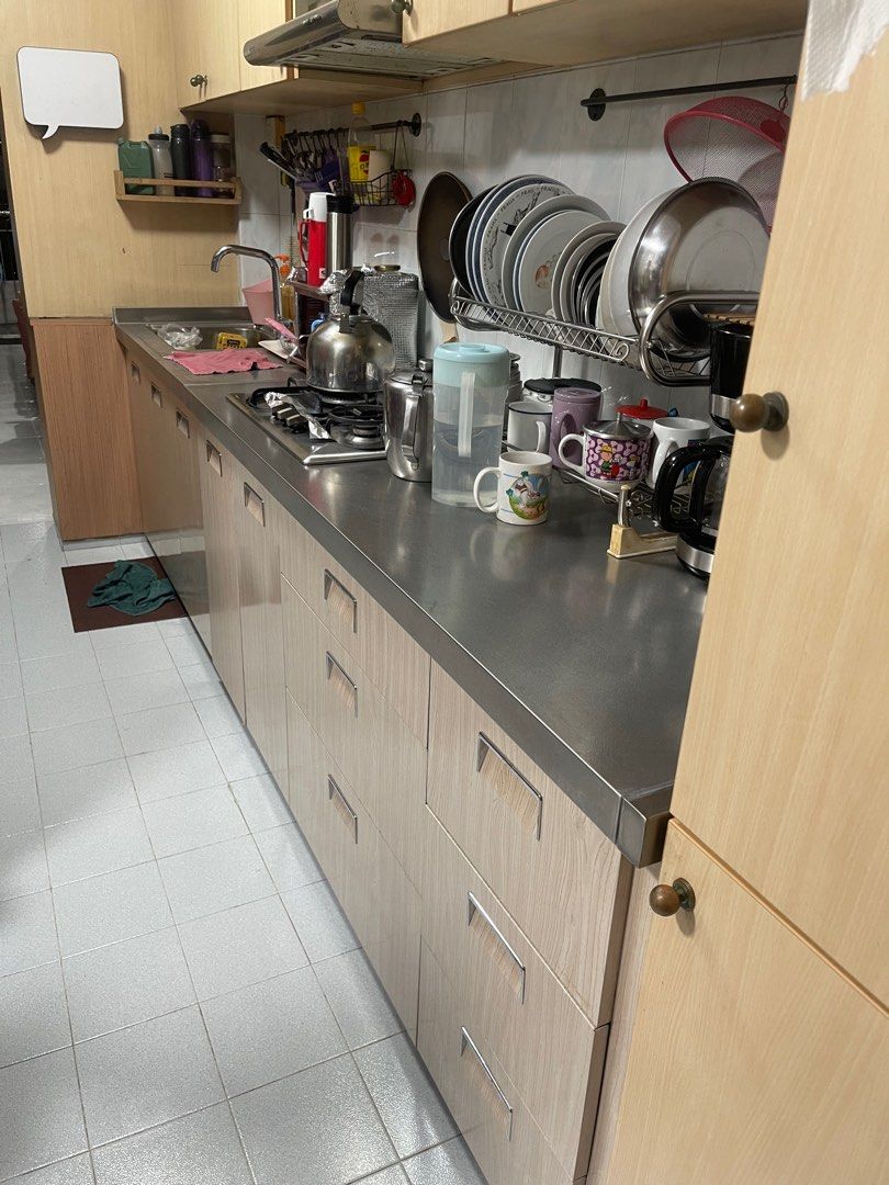 Full stainless steel Kitchen cabinet from 80 cm, Furniture & Home Living,  Furniture, Shelves, Cabinets & Racks on Carousell