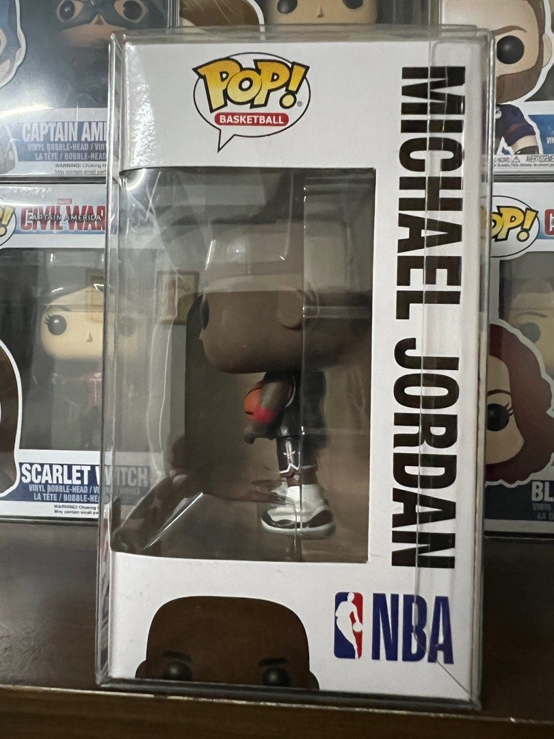 Funko Pop NBA Michael Jordan (Category: Designer & Blind Box Toys) located in San Juan City. Submitted by kmdriven34 (Listing ID 1226486053, Image 2). Description: 9-9.5/10 Includes soft protector + NBA Card Located at San Juan City Delivery fee to be shouldered by the buyer Cash only. No trades..