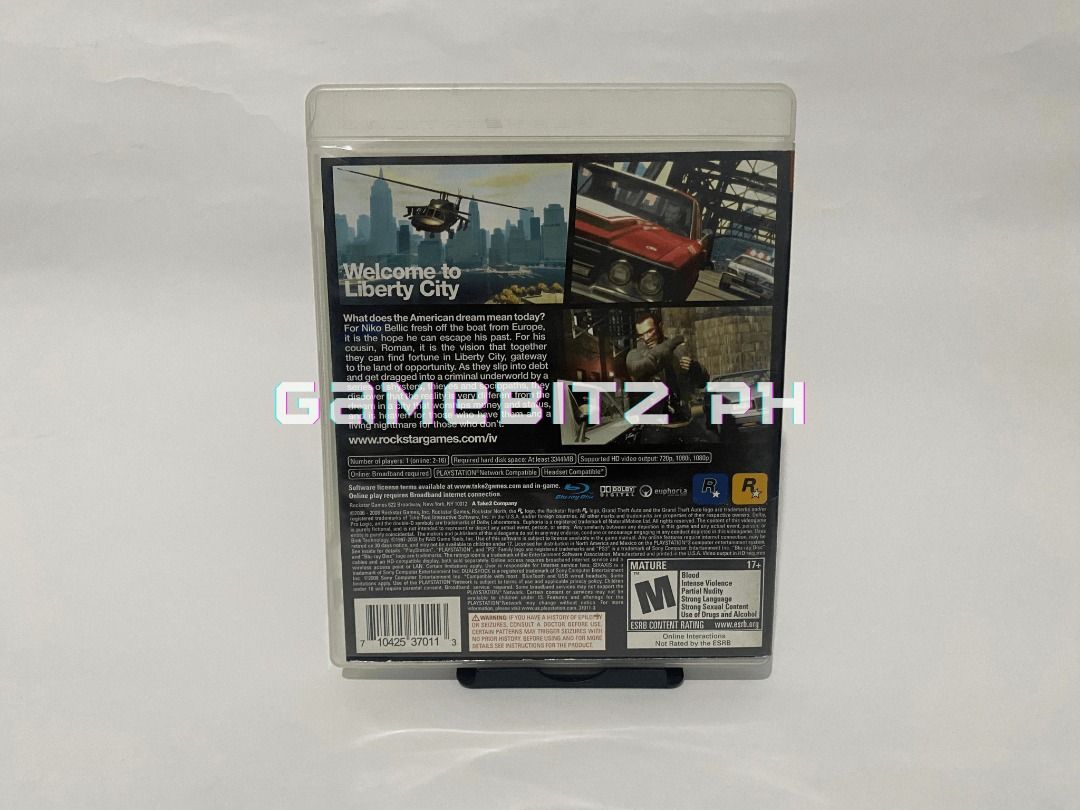 Boite/jaquette Vide ONLY Pour PS3 Grand Theft Auto IV (GTA IV) - Version Française - Etat Usé