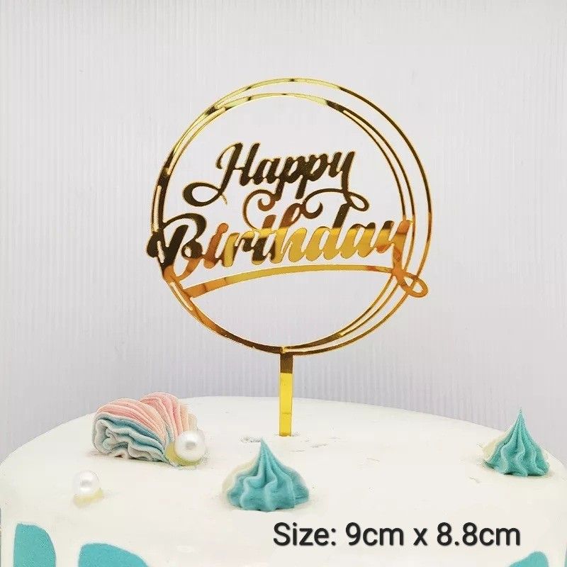 Happy Birthday Acrylic Cake Topper (New designs), Furniture & Home