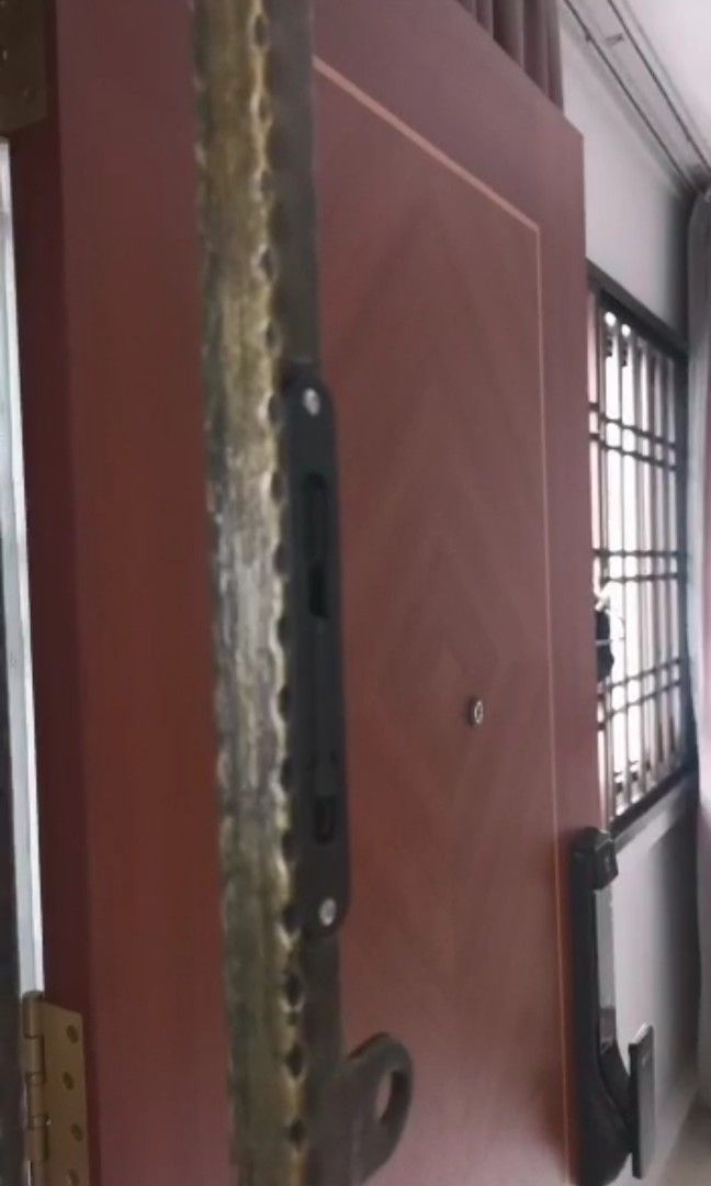 HDB metal gate latch. Door latch installation, Furniture & Home Living