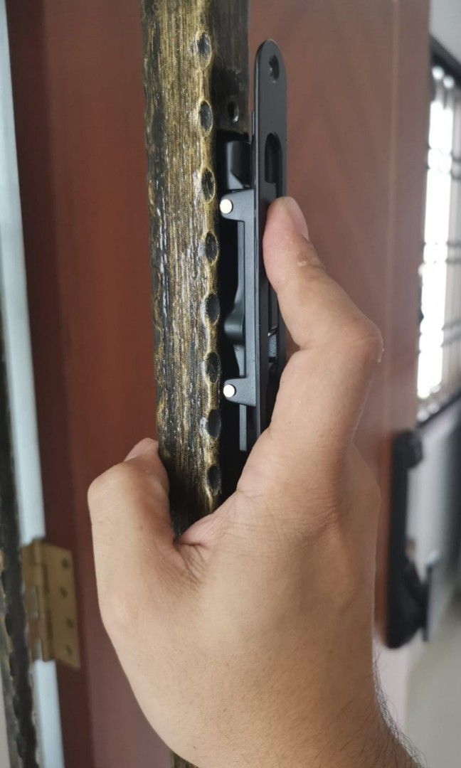 HDB metal gate latch. Door latch installation, Furniture & Home Living