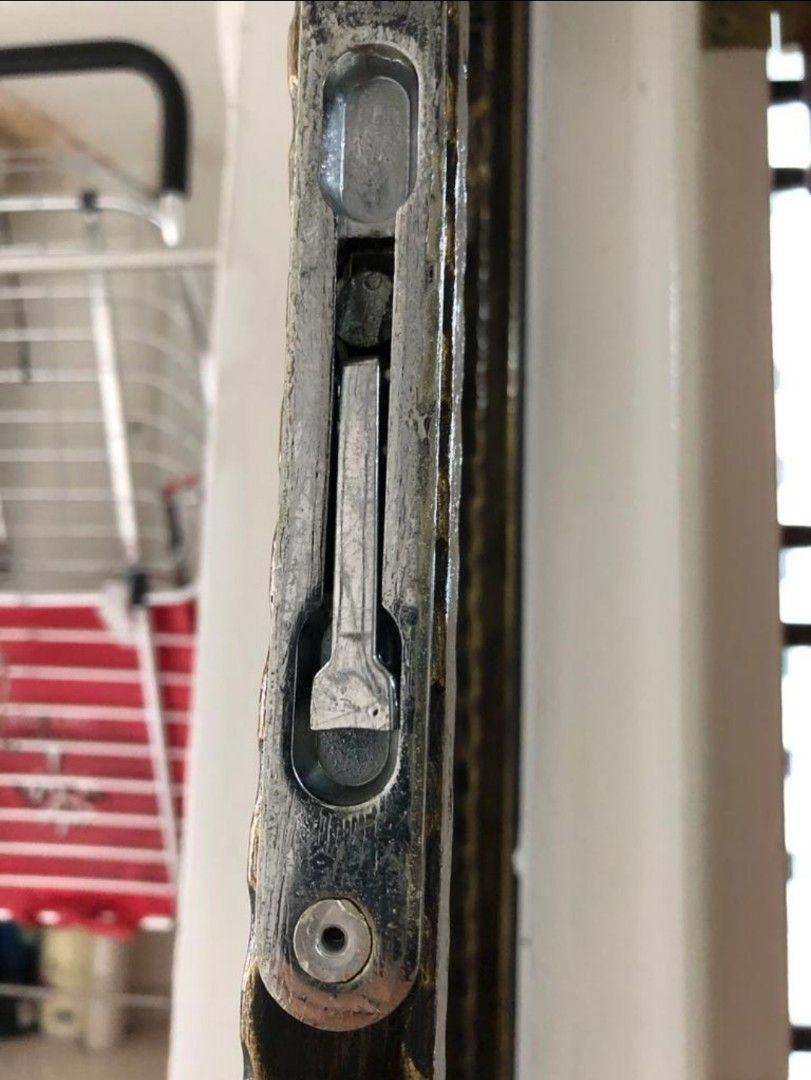 HDB metal gate latch. Door latch installation, Furniture & Home Living