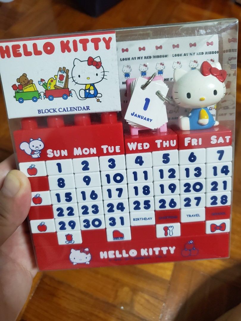 Hello Kitty Block Calendar, Hobbies & Toys, Toys & Games on Carousell