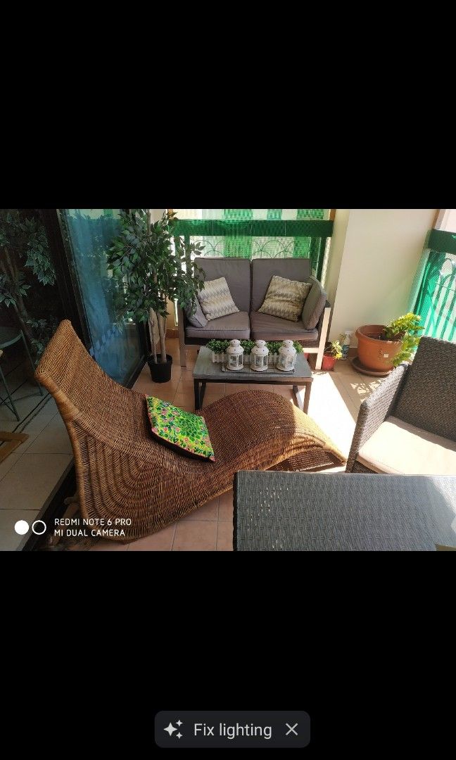 IKEA KARLSKRONA Rattan Lounge Chair, Furniture & Home Living, Furniture