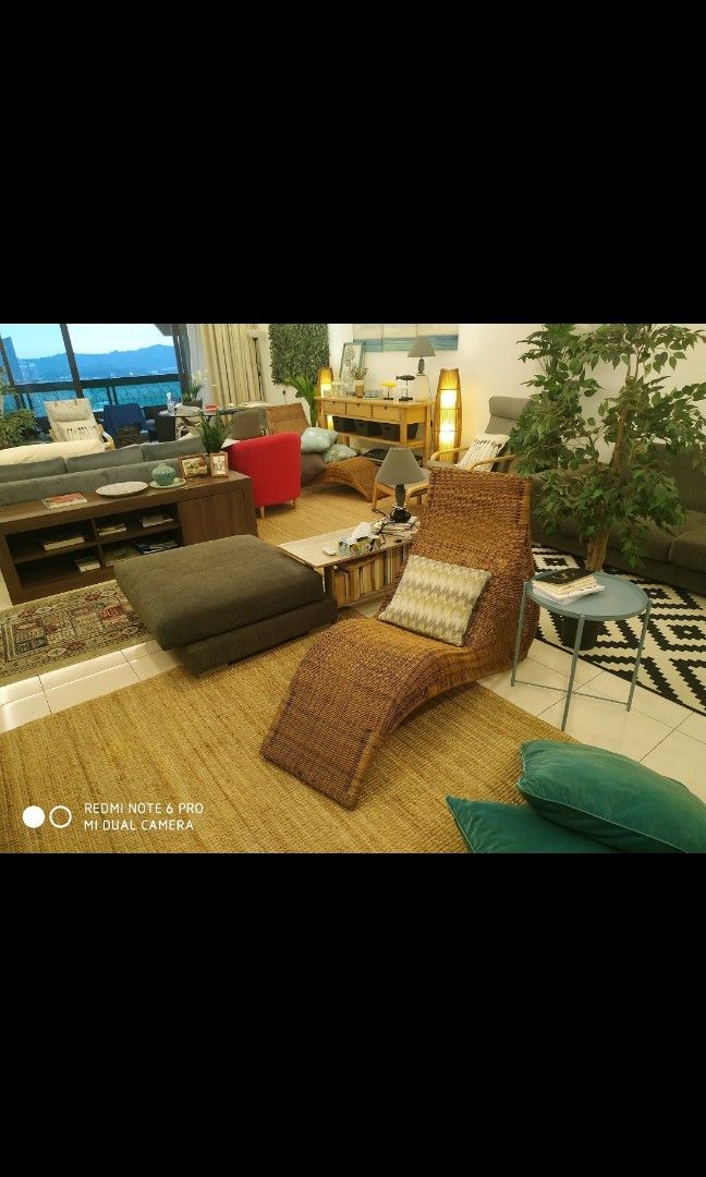 IKEA KARLSKRONA Rattan Lounge Chair, Furniture & Home Living, Furniture