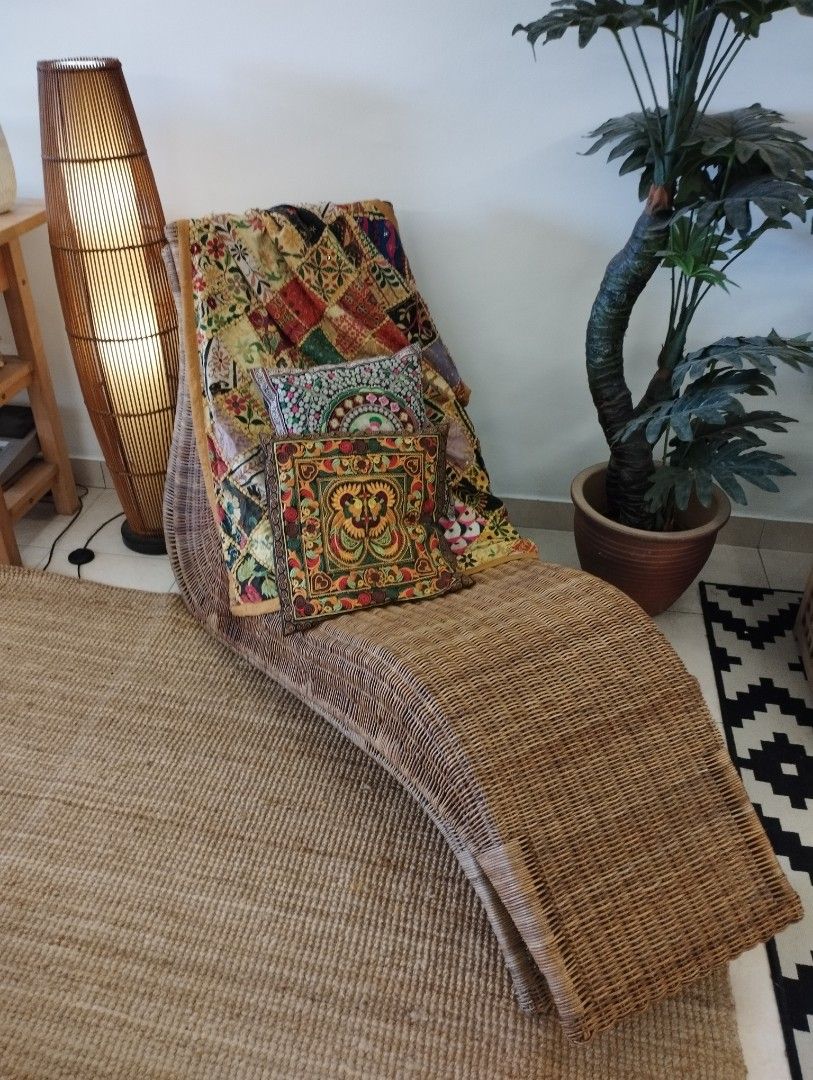 IKEA KARLSKRONA Rattan Lounge Chair, Furniture & Home Living, Furniture