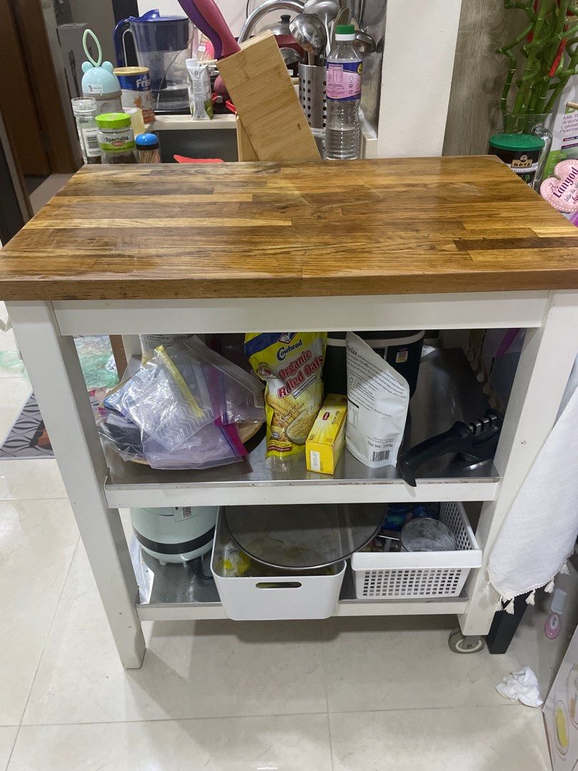 IKEA STENSTORP kitchen island / trolley, Furniture & Home Living