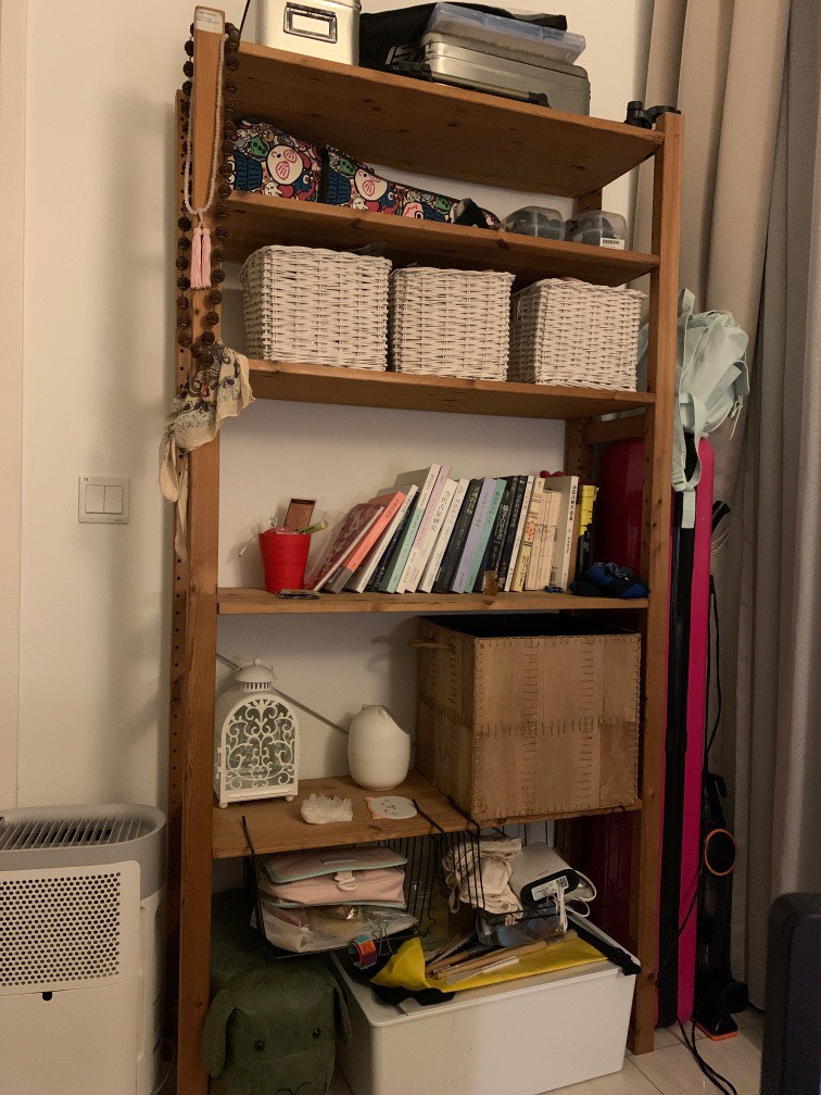 ikea wood book case, Furniture & Home Living, Furniture, Shelves